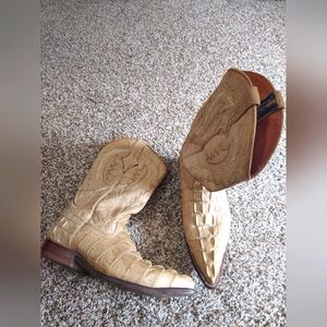 Cactus Jack White Alligator Pointed Cowboy Boots, men’s size 7